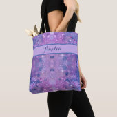 Roze Paarse lavender Waterverf Verfspatters Tote Bag (Dichtbij)