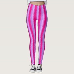 Roze paarse leggings met heldere streep