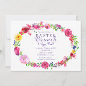 Roze & Paarse lentebloemen Bloemen Modern Kaart (Voorkant)