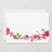 Roze & Paarse lentebloemen Bloemen Modern Kaart (Achterkant)