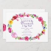 Roze & Paarse lentebloemen Bloemen Modern Kaart (Voorkant / Achterkant)