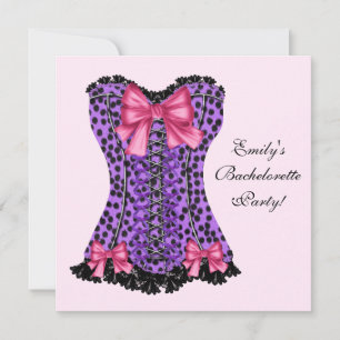 Roze & Paarse Leopard Corset Paarse Bachelorette P Kaart