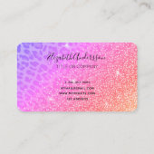 Roze paarse leoparglans, folie visitekaartje (Achterkant)