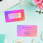 Roze paarse leoparglans, folie visitekaartje