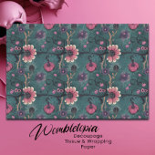 Roze & Paarse Leuke Halloween Pompoen & Bloemen Tissuepapier