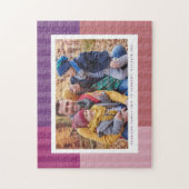 Roze paarse leuke, kleurrijke, gepersonaliseerde f legpuzzel (Verticaal)