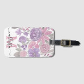 Roze Paarse lichte Sage Groene Florence Waterverf Bagagelabel (Voorkant (horizontaal))