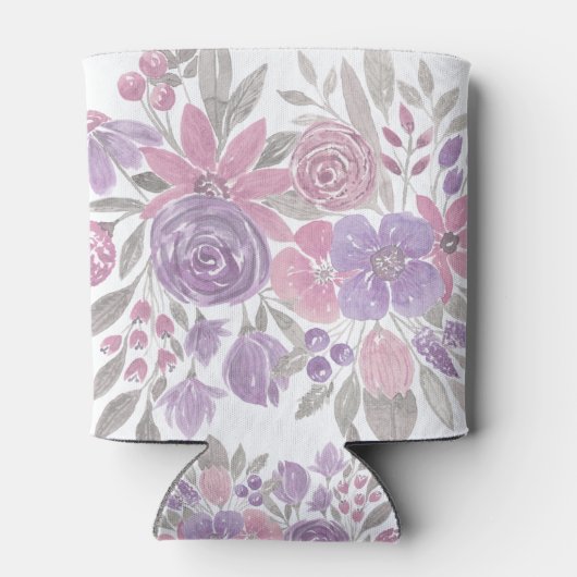 Roze Paarse lichte Sage Groene Florence Waterverf Blikjeskoeler (Achterkant)