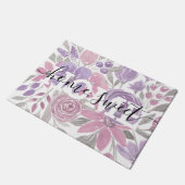 Roze Paarse lichte Sage Groene Florence Waterverf Deurmat (Schuin)