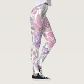 Roze Paarse lichte Sage Groene Florence Waterverf Leggings (Rechts)