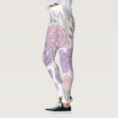 Roze Paarse lichte Sage Groene Florence Waterverf Leggings (Links)