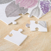 Roze Paarse lichte Sage Groene Florence Waterverf Legpuzzel (Zijkant)