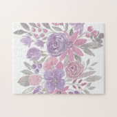 Roze Paarse lichte Sage Groene Florence Waterverf Legpuzzel (Horizontaal)