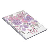 Roze Paarse lichte Sage Groene Florence Waterverf Notitieboek (Rechterzijde)
