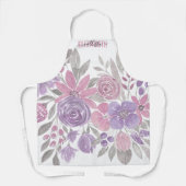 Roze Paarse lichte Sage Groene Florence Waterverf Schort (Voorkant)