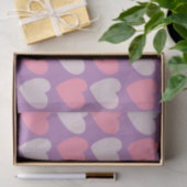 Roze Paarse liefdesharten Tissuepapier (Geschenk)