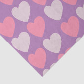 Roze Paarse liefdesharten Tissuepapier (Detail)