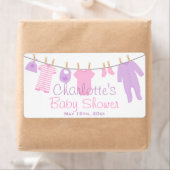 Roze & Paarse Lil Kleding Baby shower Waterfles Etiket (Insitu)