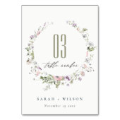 Roze Paarse Lila Wildbloem Circle Lijst Weddenscha Kaart (Achterkant)