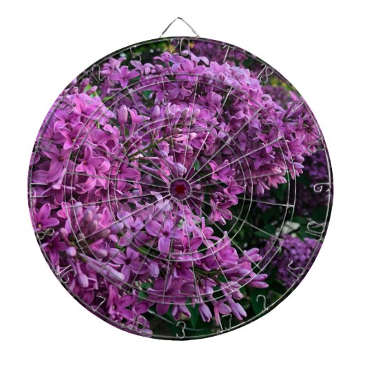 Roze paarse lilacs | roze roze foto dartbord (Voorkant)