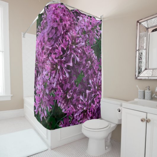 Roze paarse lilacs | roze roze foto douchegordijn (In situ)