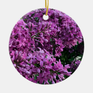 Roze paarse lilacs   roze roze foto keramisch ornament