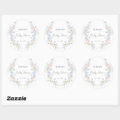 Roze Paarse Little Wildflower Girl Baby shower Ronde Sticker (Vel)