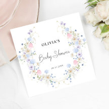 Roze Paarse Little Wildflower Girl Baby shower