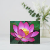 Roze Paarse Lotus Bloem Blank Bloemen Briefkaart (Staand voorkant)