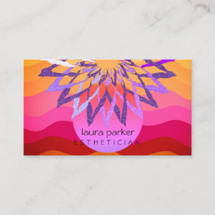 Roze Paarse Lotus Flower Yoga Teacher Meditation Visitekaartje