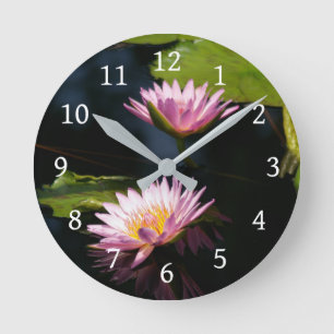 Roze Paarse Lotus Waterlilies Ronde Klok