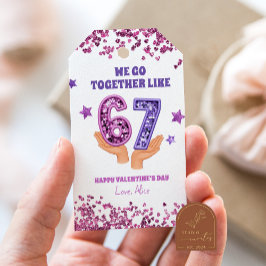 Roze paarse lovertjes 67 glinster valentijnstag cadeaulabel