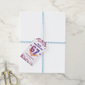Roze paarse lovertjes 67 glinster valentijnstag cadeaulabel (Met Touw)