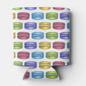 Roze Paarse Macaron Franse koekjesbakkerij Blikjeskoeler (Achterkant)