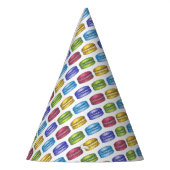 Roze Paarse Macaron Franse koekjesbakkerij Feesthoedjes (Links)