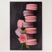 Roze Paarse Macarons Vloeiend Roos Sweet Food Fren Legpuzzel (Verticaal)