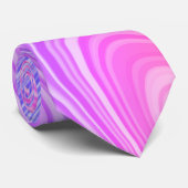Roze Paarse Magenta Curvy Lined Pattern Stropdas (Opgerold)