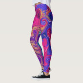 Roze, Paarse, magenta, vloeiende tekenmarmer Leggings (Links)