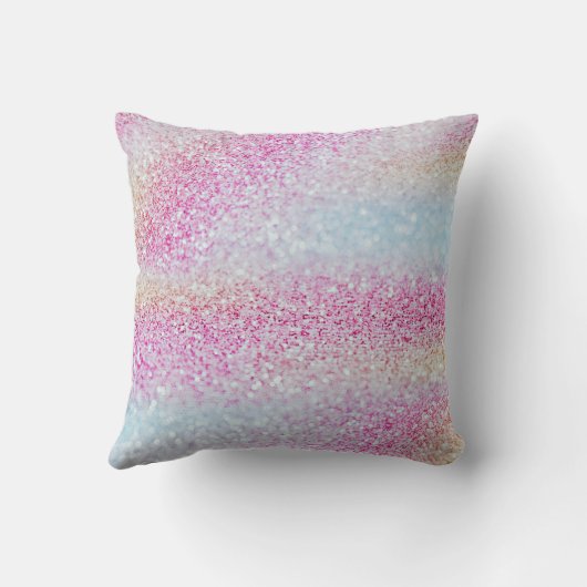 Roze Paarse Magische Meisje Zeemeermin 1e Verjaard Kussen (Achterkant)