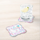 Roze Paarse Magische Meisje Zeemeermin Verjaardags Kartonnen Onderzetters (Insitu)