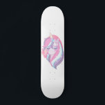 Roze Paarse Magische Unicorn Fantasy Persoonlijk Skateboard<br><div class="desc">Magische eenhoorn met roze en paars haar,  versierd met verspreide gouden sterren.</div>