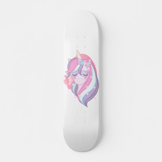 Roze Paarse Magische Unicorn Fantasy Persoonlijk Skateboard (Voorkant)