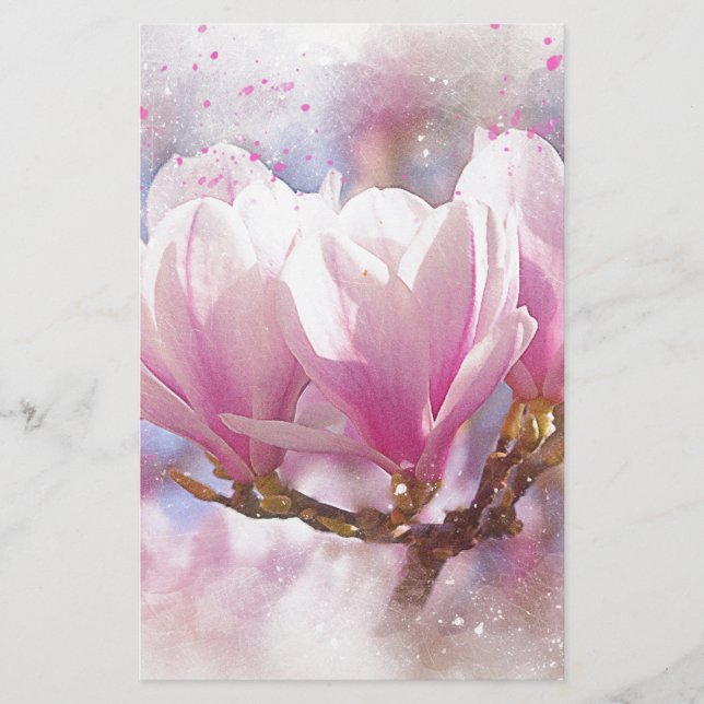 Roze Paarse Magnolia - Lentbloem (Voorkant)