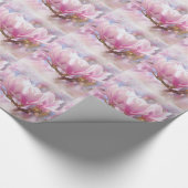 Roze Paarse Magnolia - Lentbloem Cadeaupapier (Hoek)