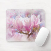 Roze Paarse Magnolia - Lentbloem Muismat (Met muis)