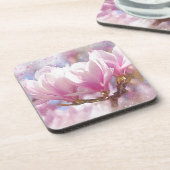 Roze Paarse Magnolia - Lentbloem Onderzetter (Linkerzijde)