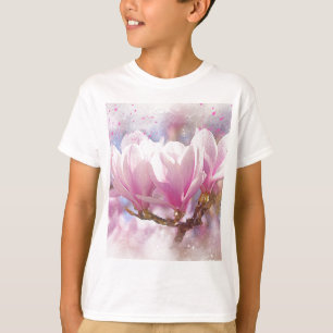 Roze Paarse Magnolia - Lentbloem T-shirt