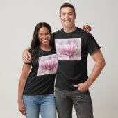 Roze Paarse Magnolia - Lentbloem T-shirt (Unisex)