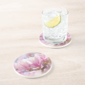 Roze Paarse Magnolia - Lentbloem Zandsteen Onderzetter (Zijkant)