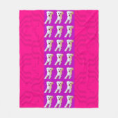 Roze Paarse Maltese hond 4Jojo Fleece Deken (Voorkant)
